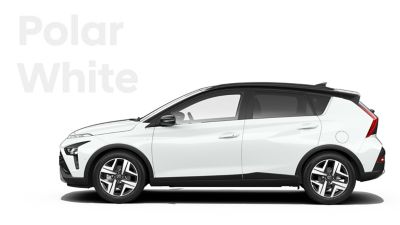 The different color options for the all-new Hyundai BAYON crossover SUV: Polar White.