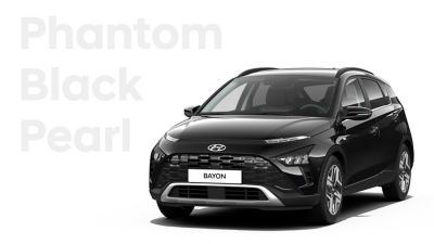 The different color options for the all-new Hyundai BAYON crossover SUV: Phantom Black Pearl.
