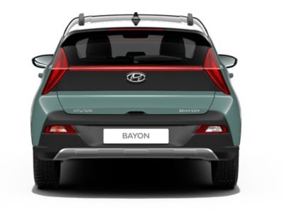 The all-new Hyundai BAYON compact crossover SUV from the rear.