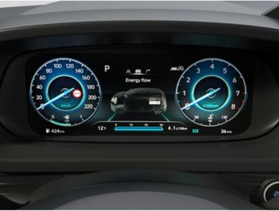 The 10.25’’ digital cluster in the all-new Hyundai BAYON crossover SUV.