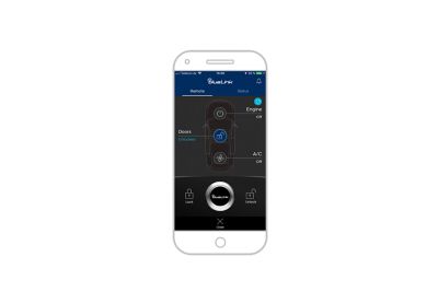 screenshot of Hyundai bluelink app on the iphone: unlocking the car