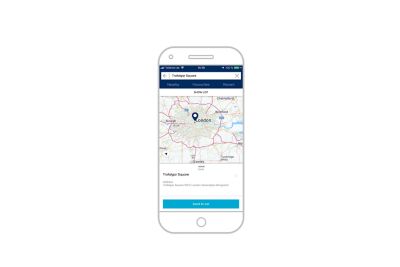 screenshot of Hyundai bluelink app on the iPhone: send destination to car