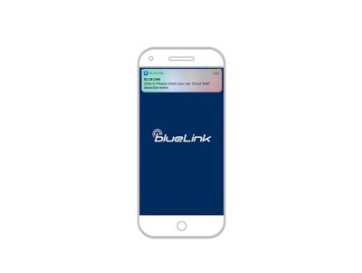 Screenshot of a bluelink notification on the iPhone: theft detection alert 