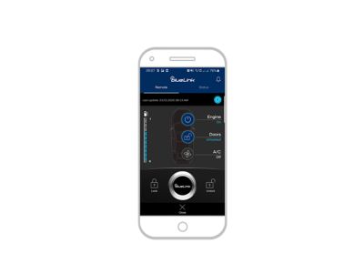 Screenshot of the Hyundai Bluelink iPhone app: unlocking the car