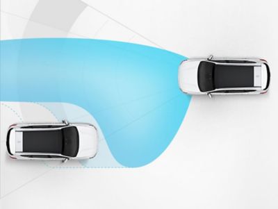 Illustration of the Hyundai i30 high beam assist.