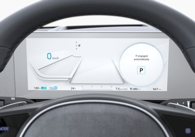 Digitálny združený prístroj 31,1 cm (12,25″) v elektrickom CUV strednej veľkosti Hyundai IONIQ 5.