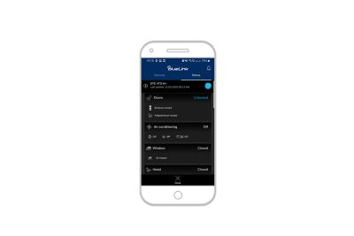 screenshot of bluelink app on the iPhone: Stav vozidla.