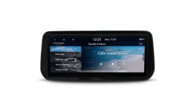 A picture of the new Hyundai SANTA FE Plug-in Hybrid's optimally placed 10.25” touch widescreen.