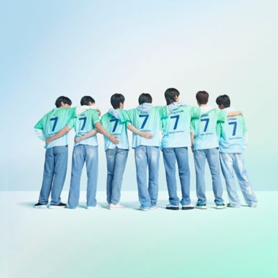 All 7 BTS members wearing  Hyundai Team Century shirts with number 7 on the back.