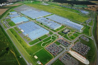  An aerial view of a Hyundai manufacturing facility.