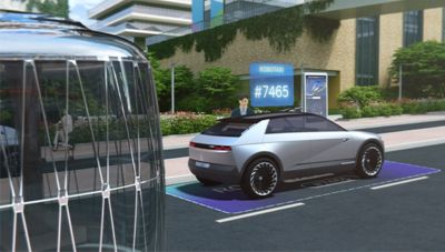 Služba mobility Robotaxi značky Hyundai s autonómnymi taxíkmi.