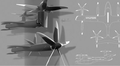 Detailný pohľad na dizajn rotora štúdie PAV S-A1 značky Hyundai.